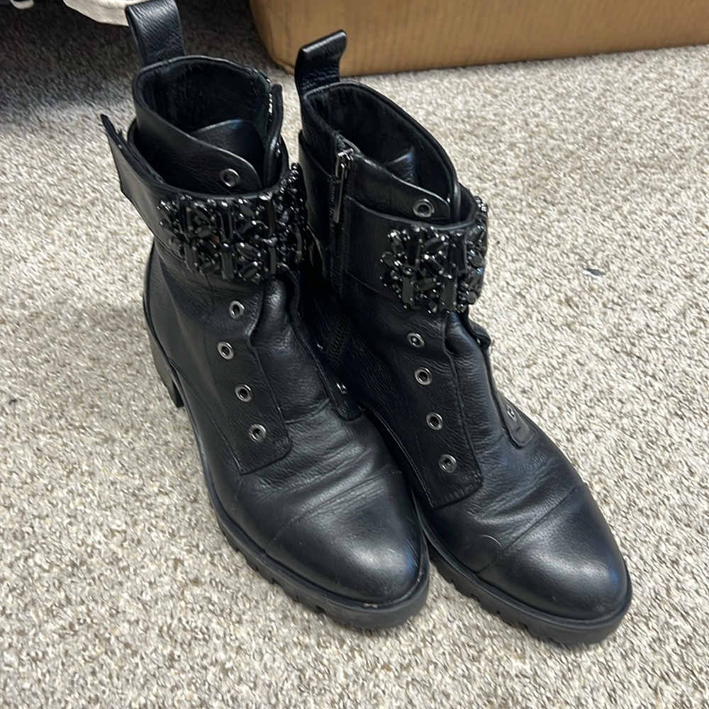 Karl Lagerfeld Jeweled Combat Boots